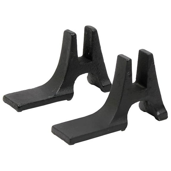Minuteman International Plain Cast Iron Fireback Supports, Black, Pair