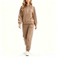 thumbnail image 2 of Asgosdo Sweat Sets for Women 2 Piece Tracksuits Plus Size Long Sleeve Half Zip Sweatshirt and Jogger Sweatpant with Pockets Fall Athletic Workout Outfits, 2 of 5