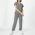 thumbnail image 2 of Mlqidk Women's Medical Scrub Sets V Neck Top and Pants with Pockets Breathable Scrubs Set Nurse Scubs Gray L, 2 of 6
