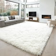 thumbnail image 6 of LUOVEN Soft Fluffy Shag Area Rug, 9*12 Indoor Plush Carpet for Living Room Bedroom Home Decor, White, 6 of 7