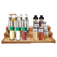 thumbnail image 1 of Spice Rack Kitchen Cabinet Organizer- 3 Tier Bamboo Expandable Display Shelf, Bamboo 3-Layer Adjustable Spice Rack, 1 of 5