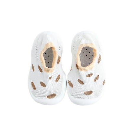 

Crocowalk Baby Floor Slippers Prewalker Sock Shoes First Walker Ankle Socks Comfort Rubber Sole Crib Shoe Infant Lightweight Multi Patterns Slipper Khaki Dot 5C
