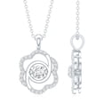 thumbnail image 3 of Rosec Jewels Lab Created Diamond Flower Necklace Pendant, with Chain - Ready to Gift for Birthday, 18K White Gold, 3 of 6