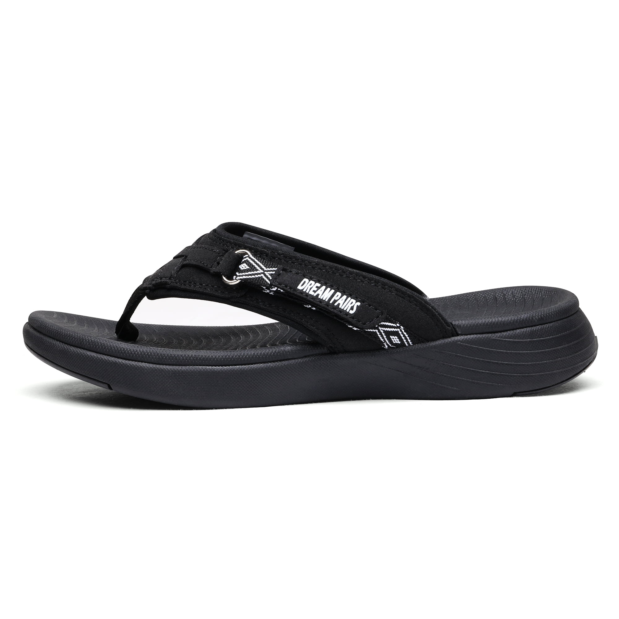 COBIAN Adult Female Braided Bounce Flip Flop Sandals, Color: Black