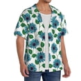 thumbnail image 4 of Cauagu Blue Sunflowers Men's Short Sleeve Button Down Hawaiian Shirt for Men Bowling Shirts Casual Summer Beach Shirt,4X-Large, 4 of 6