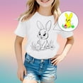 thumbnail image 3 of Teen Kid Diy Hand Painted Easter Outfit Girls Short Sleeve Shirts Summer Tops Girls T Shirts Size 12-13 Years, 3 of 3