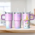 thumbnail image 2 of 20OZ Unicorn Tumbler with Handle Stainless Steel Insulated Cup for Coffee Tea Lovers Perfect Presents for Women Unicorn Lovers Great for Birthday Christmas and Brunch Dates, 2 of 6