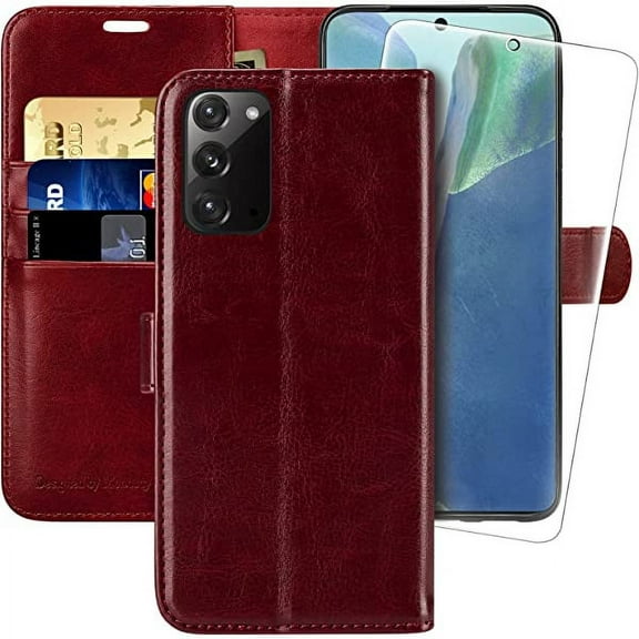 MONASAY Wallet Case Compatible for Galaxy Note 20 5G, 6.7 inch, [Included Screen Protector][RFID Blocking]Flip Folio Leather Cell Phone Cover with Credit Card Holder