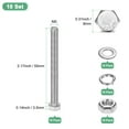 thumbnail image 3 of Uxcell 10-Pack Hex Head Screw Bolt with Nuts Flat & Lock Washers M5x55mm, 3 of 6