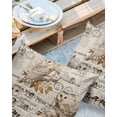 thumbnail image 2 of Pack of 2 Outdoor Pillow Covers, Colored Flower and Plant Envelope Postmark Linen Pattern Waterproof Square Throw Pillowcase Cushion Decorative Pillow Covers for Couch Patio Tent, 24x24 in, 2 of 6
