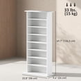 thumbnail image 2 of Étagère Multimédia Blanche à 8 Niveaux / Support de Rangement Réglable pour DVD et CD - Salon, Bureau / Contient 360 CD, 185 DVD / 22,8 Pouces x 49,7 Pouces, 2 of 7