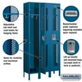 thumbnail image 4 of 12" Wide Single Tier Vented Metal Locker - 3 Wide - 6 Feet High - 12 Inches Deep - Blue - Assembled, 4 of 4