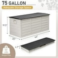 thumbnail image 6 of Ktaxon 75gal Outdoor Storage Deck Box Collapsible Garden Resin Deck Box Pre-installed,Space Saving & Easy Set Up - White, 6 of 11