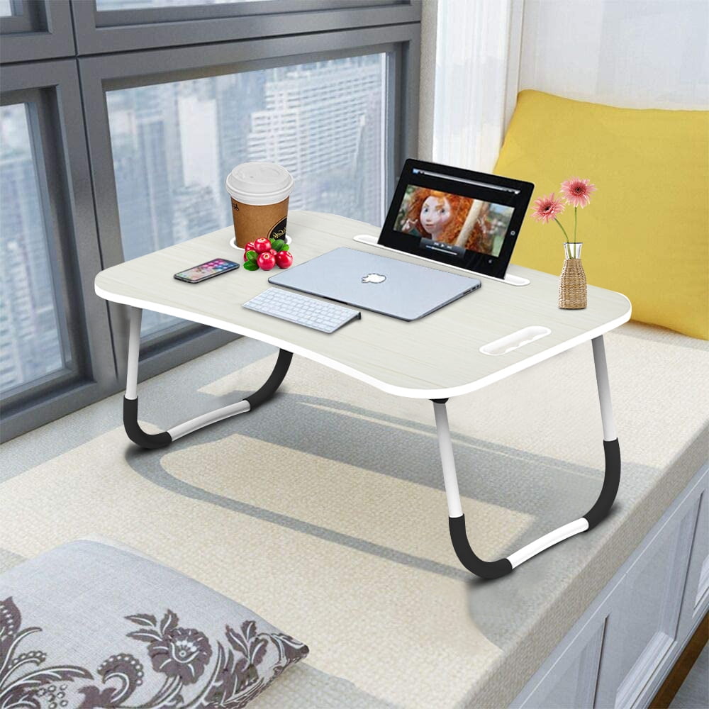 Laptop Bed Table Tray Working,Watching Movie on Bed/Couch/Sofa/Floor Portable Lap Desk Stand Multifunction Lap Tablet with Cup Holder Perfect for Eating Breakfast Reading Book 