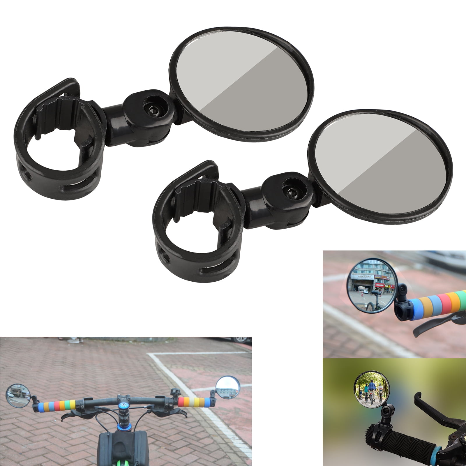 1* Bicycle Bar End Glass Rear View Rearview Mirror Convex Lens Fit Mountain Bike 