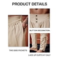 thumbnail image 5 of BVWKPCV Mens Medieval Pirate Pants Renaissance Ankle Banded Viking Ren Faire Pants Lace Up Halloween Costume Trousers Beige XXL, 5 of 6