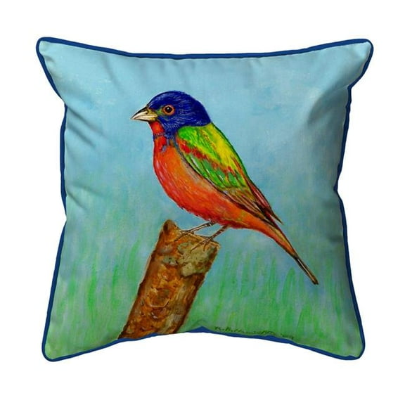 12 x 12 in. Painted Bunting Small Indoor & Outdoor Pillow