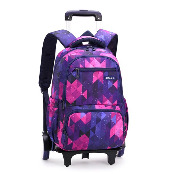 SpacePrint RollingBackpack BoysBookbag on Wheels, Wheel Trolley Bag for School, Boys Backpack