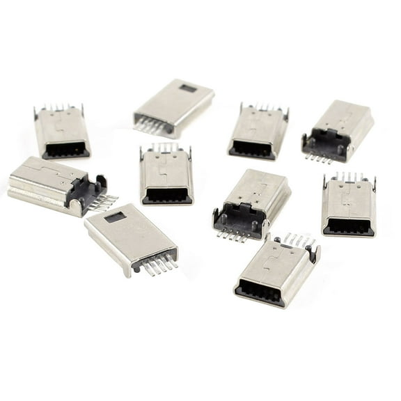 10 Pcs Mini USB Type B Male Socket 5-Pin 180 Degree SMT Solder Jack Connector Adapter