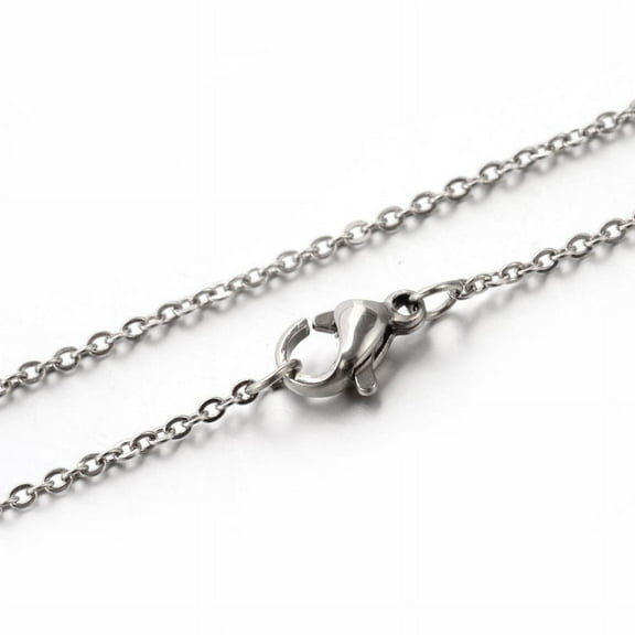 Classic Plain 304 Stainless Steel Mens Womens Cable Chain Necklaces Stainless Steel Color