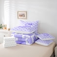 thumbnail image 6 of jejeloiu Purple Cartoon Bowknot 7pcs Bedding Comforter Set,Letter S Print Queen Bedding Sets For Girls Women Reversible, 6 of 8