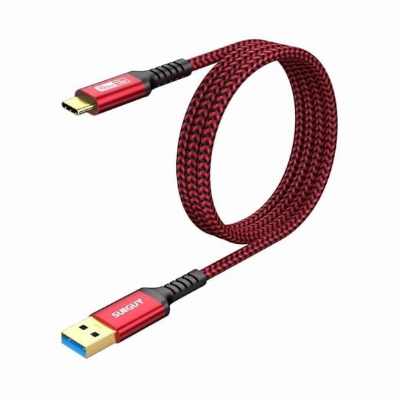 10Gbps USB C 3.1 Gen 2 Cable, [2-Pack, 4FT] USB A to USB C 3A Fast Charging Android Auto USB C Cable, for iPhone 17/16/15 Pro Max, Galaxy S22 S21 Note 20, Pixel 6 5 (Red)
