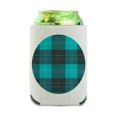 thumbnail image 1 of Plaid Turquoise Teal Gray Grey Pattern Can Cooler - Drink Sleeve Hugger Collapsible Insulator - Beverage Insulated Holder, 1 of 3