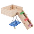 thumbnail image 3 of Casa de madera para hámster, Animal PEQUEÑO, jaula para ratón, ardilla, escalera, columpio para ático, juguete Multicolor, 3 of 8