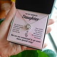 thumbnail image 2 of To My Bonus Daughter My World is a Brighter Place Infinity Knot Necklace Message Card, 2 of 17