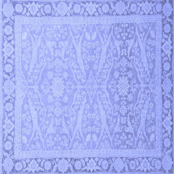 Ahgly Company Indoor Square Abstract Blue Modern Area Rugs, 6' Square