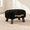Black, variant on Pink Upholstered Wooden Foot Stool with Handle, Modern Padded Seat for Living Room