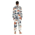 thumbnail image 4 of FORMRS Onesies Pajama for Adults Unisex Hoodie Winter Jumpsuit One Piece Sleepwear, Sizes S-2XL, Blue Snow Houses, 4 of 7