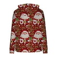 thumbnail image 6 of SwiftWear Women's Christmas Santa Print Fluffy Hoodie - Festive Plush Lined Pullover with Front Pockets, Cozy Holiday Loungewear Red, 6 of 6