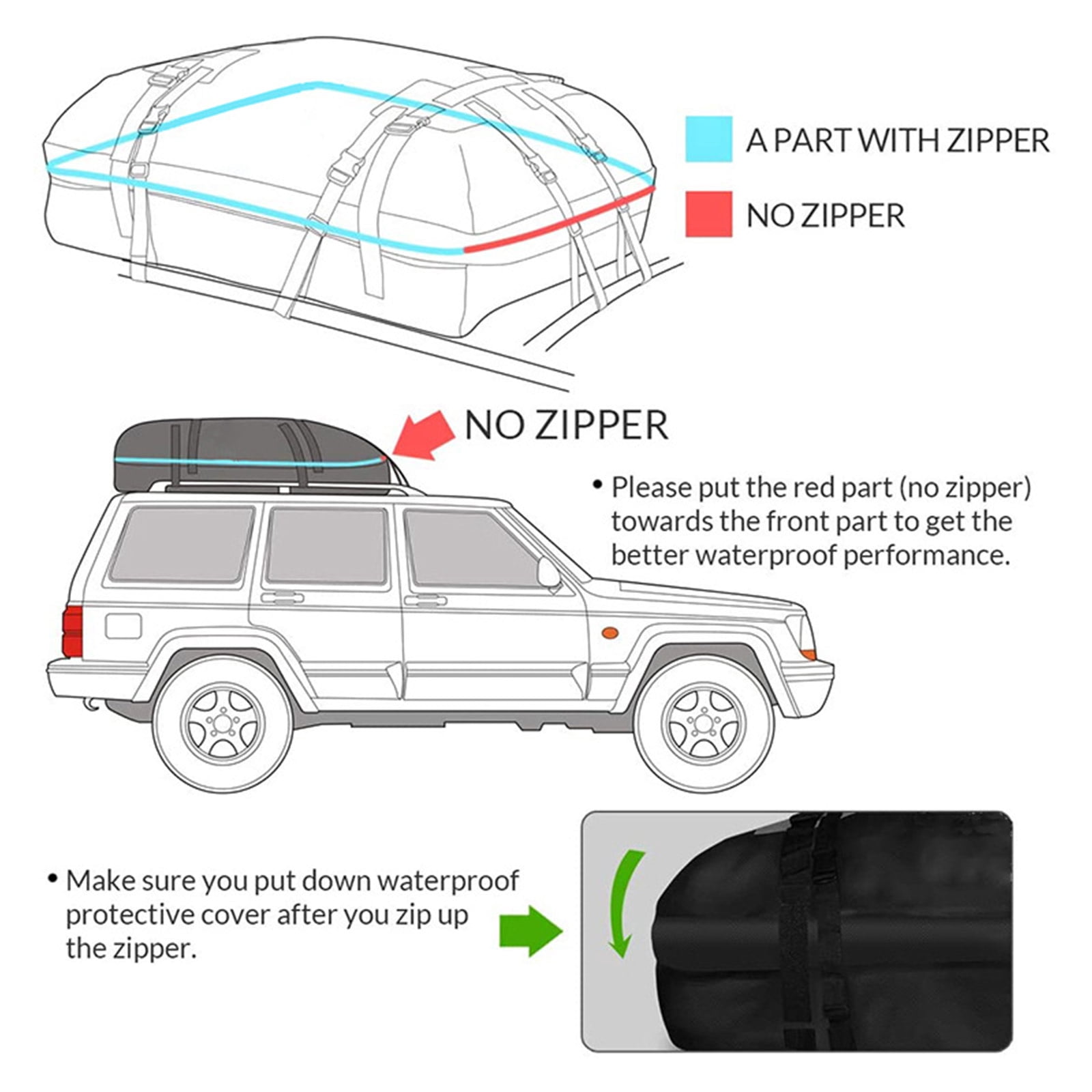 424L Sac pour toit de voiture Transporteur de fret de toit Sac de