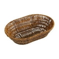 thumbnail image 1 of DOLITY Fruit Basket Vegetables Basket Imitation Rattan Smooth Edges for Storing Bread, Oval 32x24x7.5cm, 1 of 9