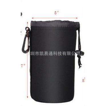 FRCOLOR Black Camera Lens Pouch for Storage Made of Neoprene Shockproof and Protective Small Size