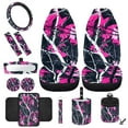thumbnail image 2 of Jeiento Camo Hunting Front Car Seat Cover Full Set 12 PCS with Steering Wheel Cover Seatbelt Pad Armrest Pad Coasters Garbage Bins Rear View Mirror Cover Keychain Air Vent Storage Pouch Pink, 2 of 7