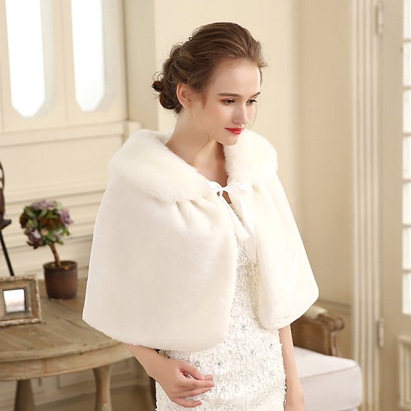 LOLIPPYY 1Pc White Wool Shawl Delicate Bridal Wrap for Wedding Banquet and Special Occasions