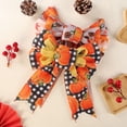 thumbnail image 4 of 25CM Autumn Thanksgiving Bow Orange Pumpkin Maple Leaves Burlap Bows For Tree Wreath Wraping Home Decorations, 4 of 8
