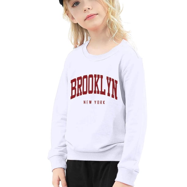 Gibobby Camisas Para Niños Elegantes Sudadera informal para niños y niñas, de manga larga con estampado de letras, camisetas, sudaderas de cuello redondo(Blanco, 7-8 Años)