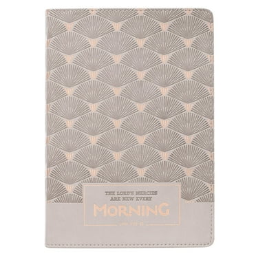 Christian Art Gifts Classic Journal The Lord's Mercies Are New Lamentations 3:22-23 Inspirational Scripture Notebook, Ribbon Marker, Taupe Faux Leather Flexcover, 336 Ruled Pages