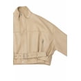 thumbnail image 4 of Forever 21 Faux Leather Belted Cropped Jacket, Color-Cream, Size-M, 4 of 6