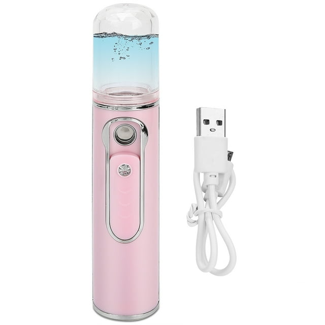 Pulverizador facial nano recargable por USB, humidificador facial hidratante, color rosa