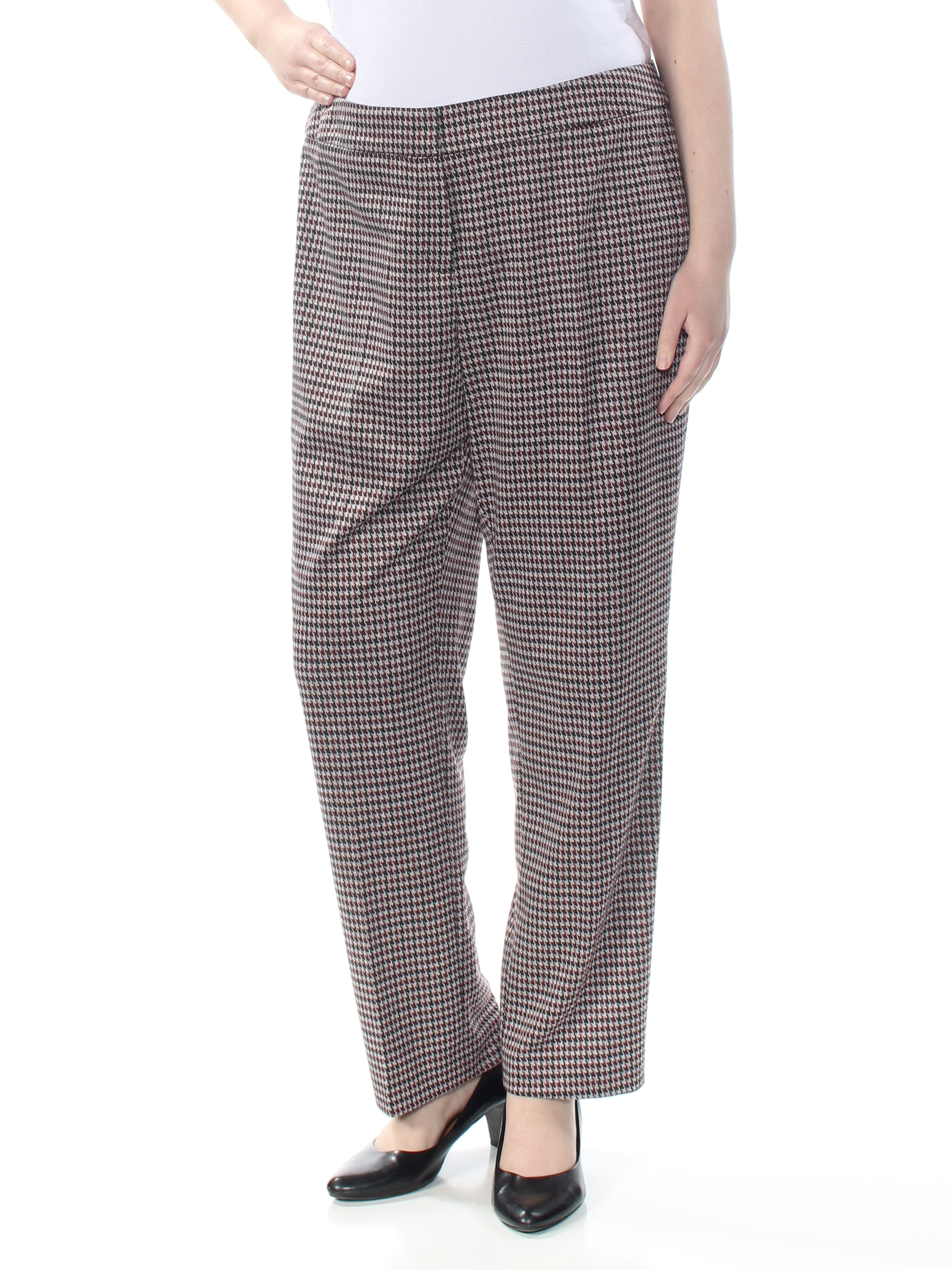 Nine West NINE WEST Womens Black Herringbone Straight leg Wear To