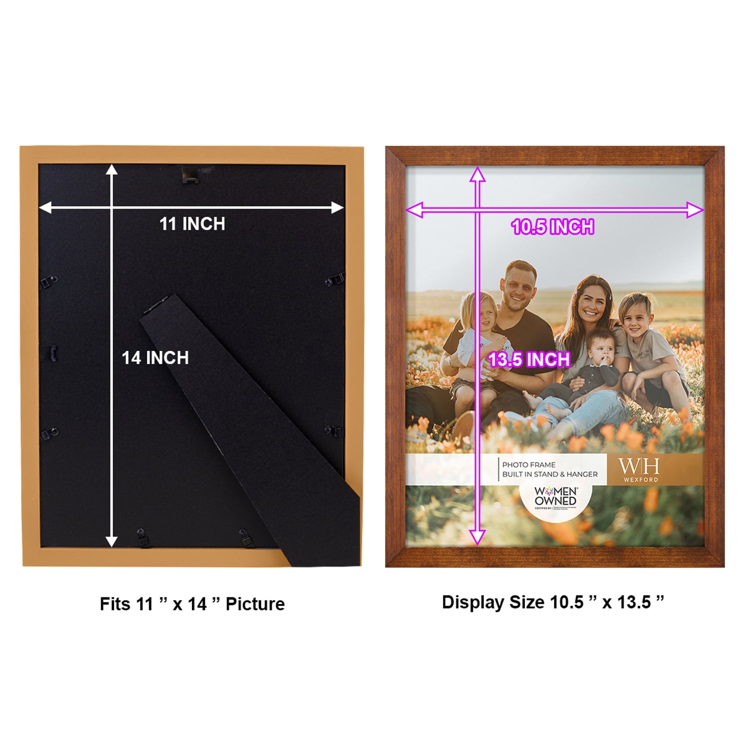 Traditional Walnut Tone Picture Frame, 11 x 14