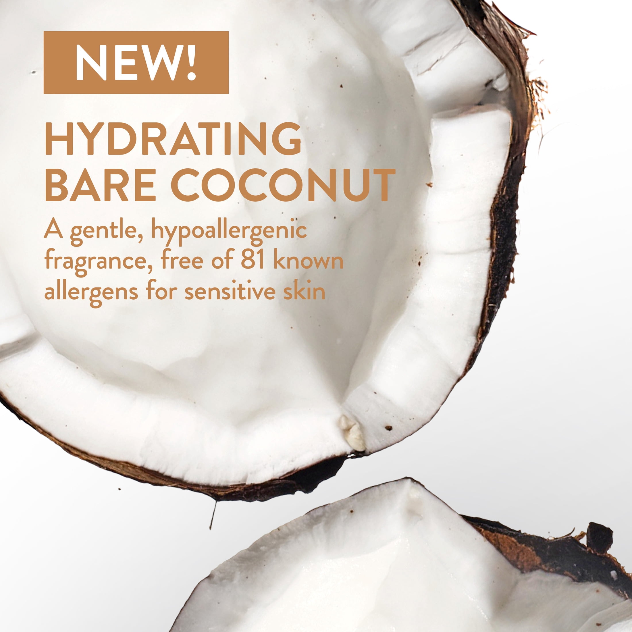 Native Body Wash, Sensitive Series, Hypoallergenic Fragrance, 24-Hour Hydrating, Bare Coconut, 18 fl oz