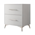 thumbnail image 6 of Home Design Lakewood 2 Drawer Nightstand (Set of 2) with Linear Handles and Metal Legs, White, Easy Assembly, 6 of 7