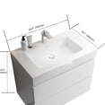 thumbnail image 3 of White Wall Mounted Vanity | Double Drawers for Ample Storage | Timeless Elegance for Your Bathroom, 3 of 6