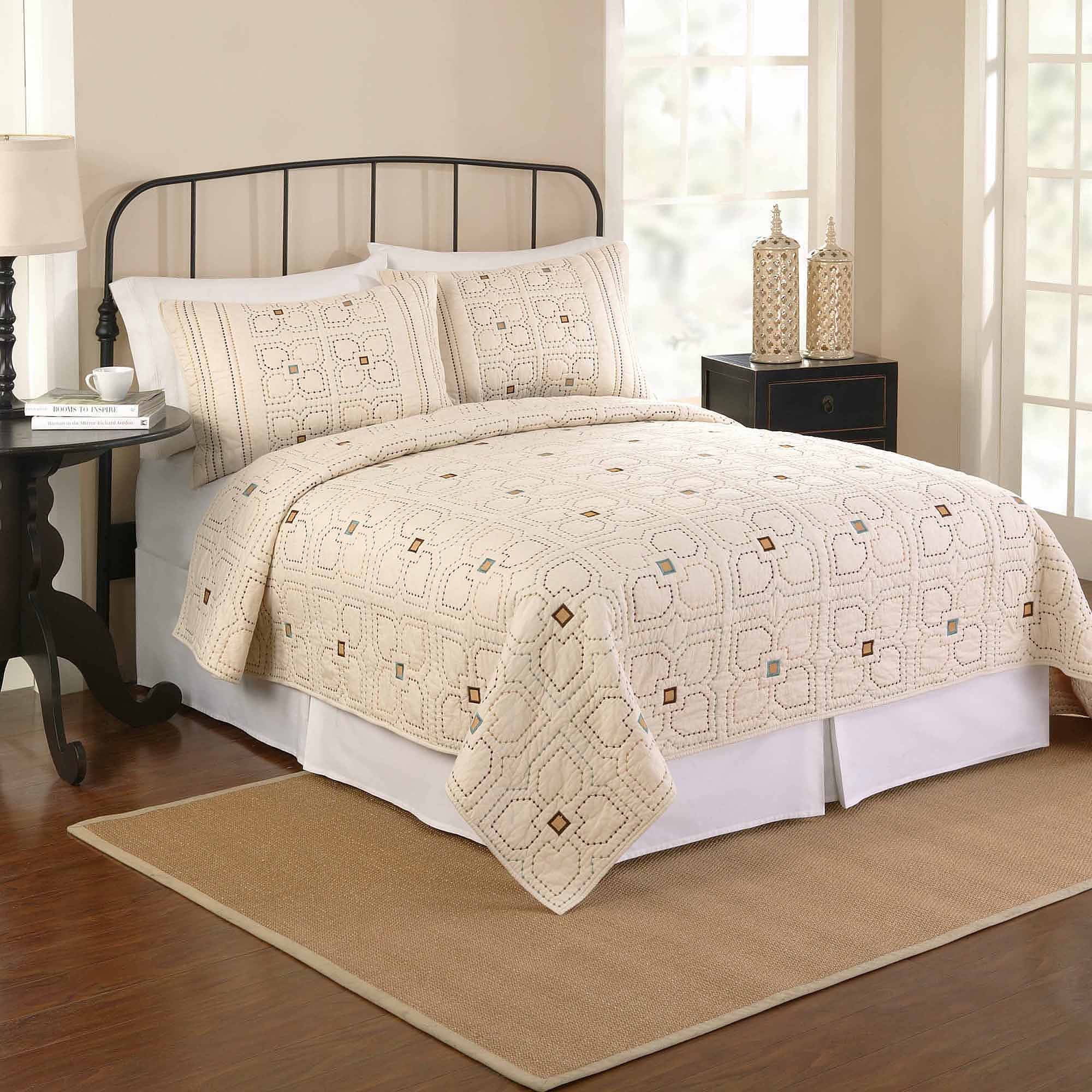 Better Homes And Gardens Orion Bedding Quilt Ivory Walmart Com