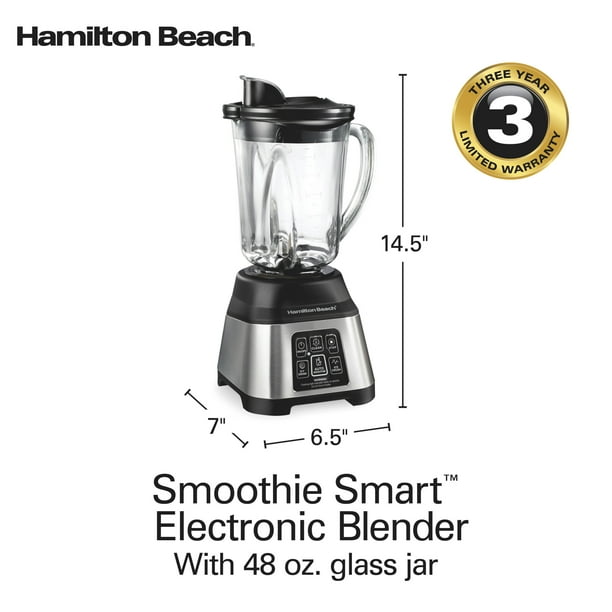 Hamilton Beach Smoothie Smart Electronic Blender, 48 oz. Glass Jar